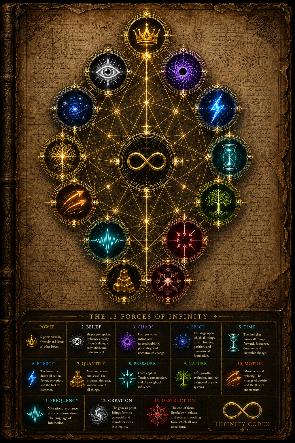 The thirteen Forces of Infinity